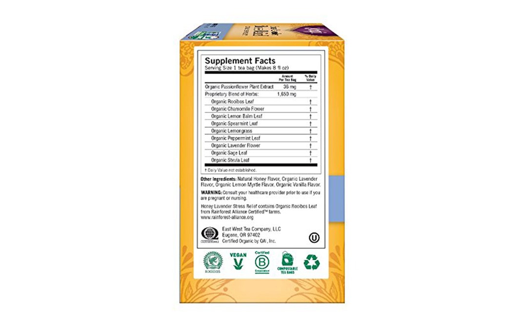 Yogi Honey Lavender Stress Relief Soothing Serenity Blend Tea   Box  16 pcs